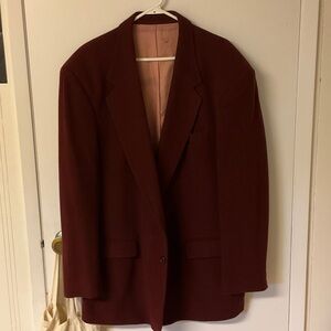Men's Deep Red Luxurious Lambswool Blazer -46L